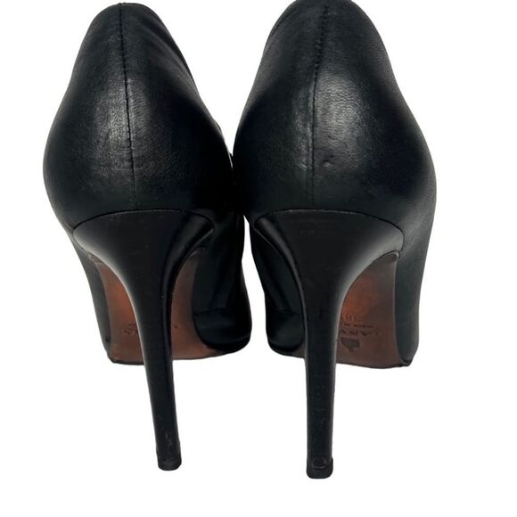 Lanvin Black Pointed Toe Leather Ankle Boots Side Zipper - Picture 7 of 8